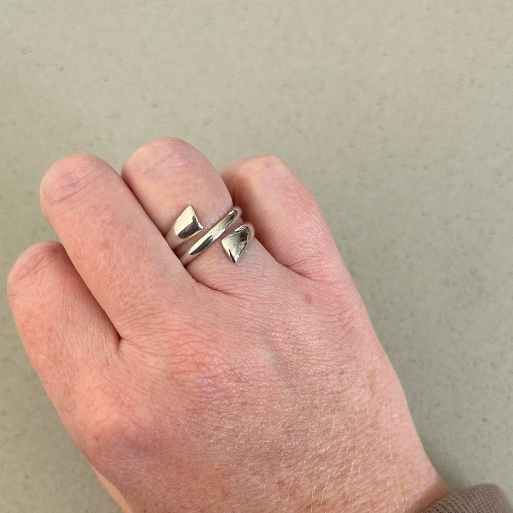 Sterling Silver 925 Wrap Ring Causal Western Modern